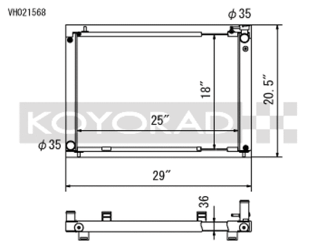 Koyo 03-06 Nissan 350Z VQ35DE (MT) Cross Flow Radiator Koyo Radiators  AXOPROS