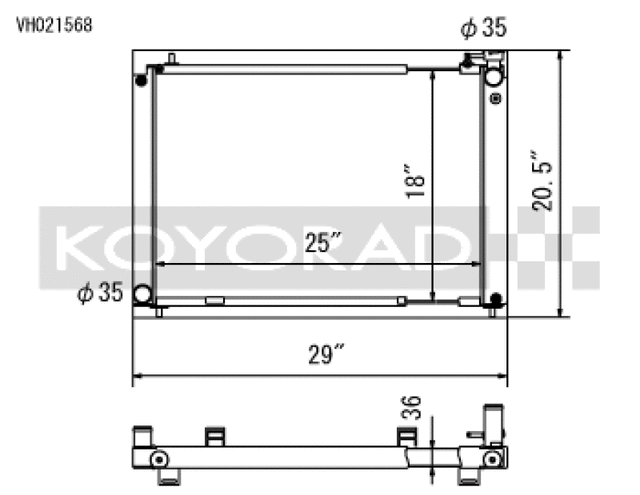 Koyo 03-06 Nissan 350Z VQ35DE (MT) Cross Flow Radiator Koyo Radiators  AXOPROS