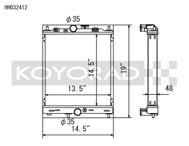 Koyo 03-07 Mitsubishi Evolution 7/8/9 Turbo (MT) Half-Size RACE  Radiator Koyo Radiators  AXOPROS