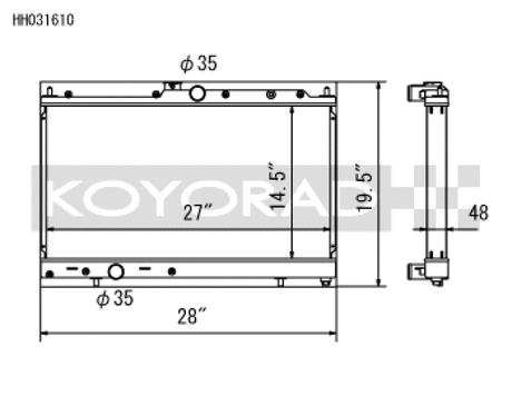 Koyo 03-07 Mitsubishi Evolution 8/9 2.0L Turbo (MT) Radiator Koyo Radiators  AXOPROS