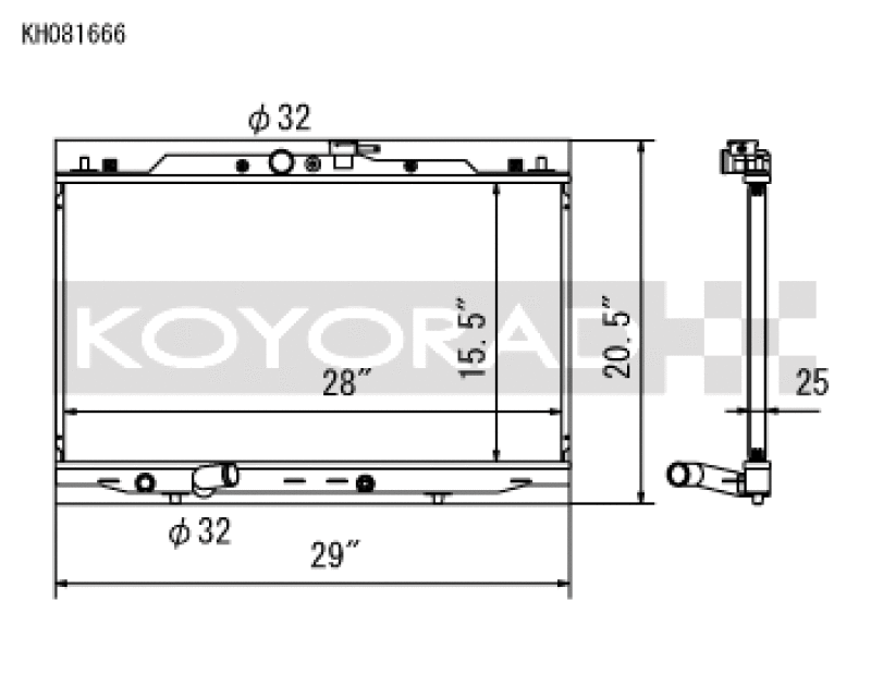 Koyo 04-08 Acura TSX 2.4L (MT) Racing Radiator - 25MM CORE Koyo Radiators  AXOPROS