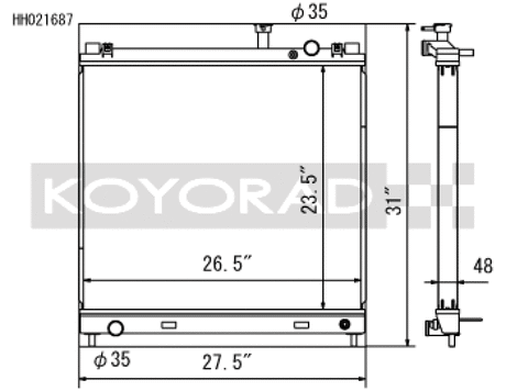 Koyo 04-13 Nissan Titan/Armade/QX56 5.6L V8 (Req. Trans Cooler) Radiator Koyo Radiators  AXOPROS