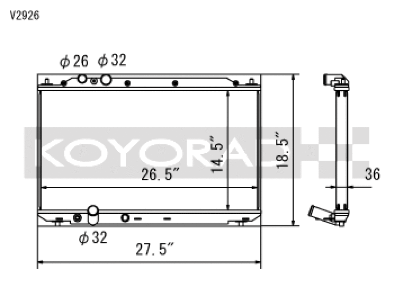 Koyo 06-11 Honda Civic Si 2.0L Coupe/Sedan (MT) Radiator Koyo Radiators  AXOPROS