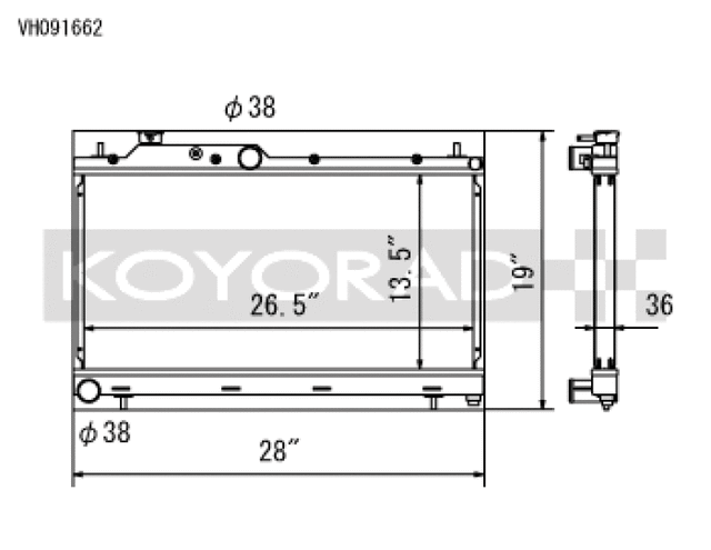 Koyo 08-15 Subaru WRX / STI 05-09 Subaru Legacy GT 2.5L (MT / w/ Filler Neck) Radiator Koyo Radiators  AXOPROS
