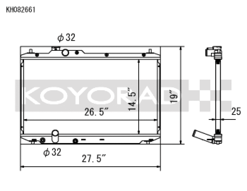Koyo 12-15 Honda Civic SI 2.4L (MT) Radiator Koyo Radiators  AXOPROS