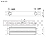 Koyo 19 Row Oil Cooler 11.25in x 5.75in x 2in (AN-10 ORB provisions) Koyo Oil Coolers  AXOPROS