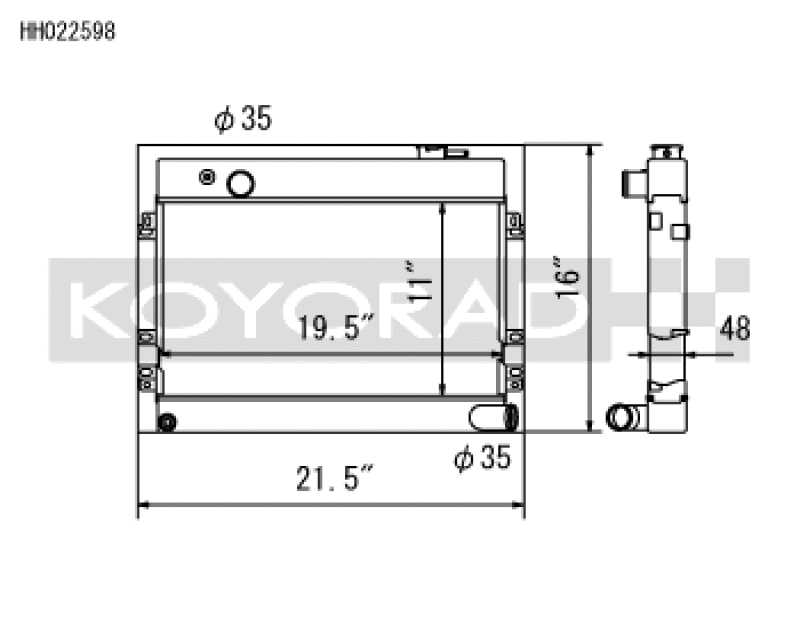 Koyo 68-73 Datsun 510 1.6L (MT) Radiator Koyo Radiators  AXOPROS