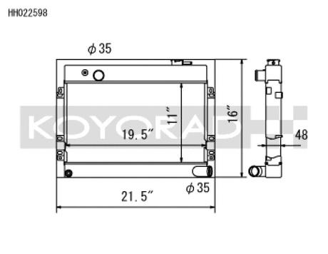Koyo 68-73 Datsun 510 1.6L (MT) Radiator Koyo Radiators  AXOPROS