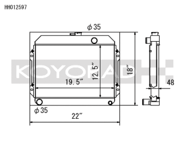 Koyo 70-74 Toyota Celica 1.6/2.0L I4 (MT) Radiator Koyo Radiators  AXOPROS