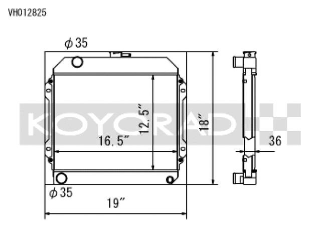Koyo 71-74 Toyota Corolla 1.6L TE27/TE28/TS21 Manual Radiator Koyo Radiators  AXOPROS