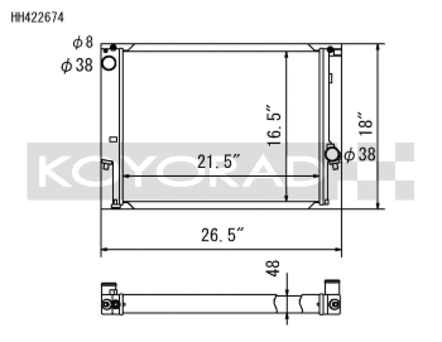 Koyo 88-99 BMW 3-Series inc. E36 M3 (MT / 6 Cyl. ONLY) Radiator Koyo Radiators  AXOPROS