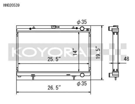 Koyo 89-94 Nissan 240SX S13 2.4L KA24E/DE (MT) Radiator Koyo Radiators  AXOPROS