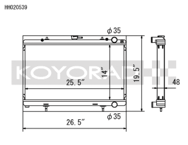Koyo 89-94 Nissan 240SX S13 2.4L KA24E/DE (MT) Radiator Koyo Radiators  AXOPROS