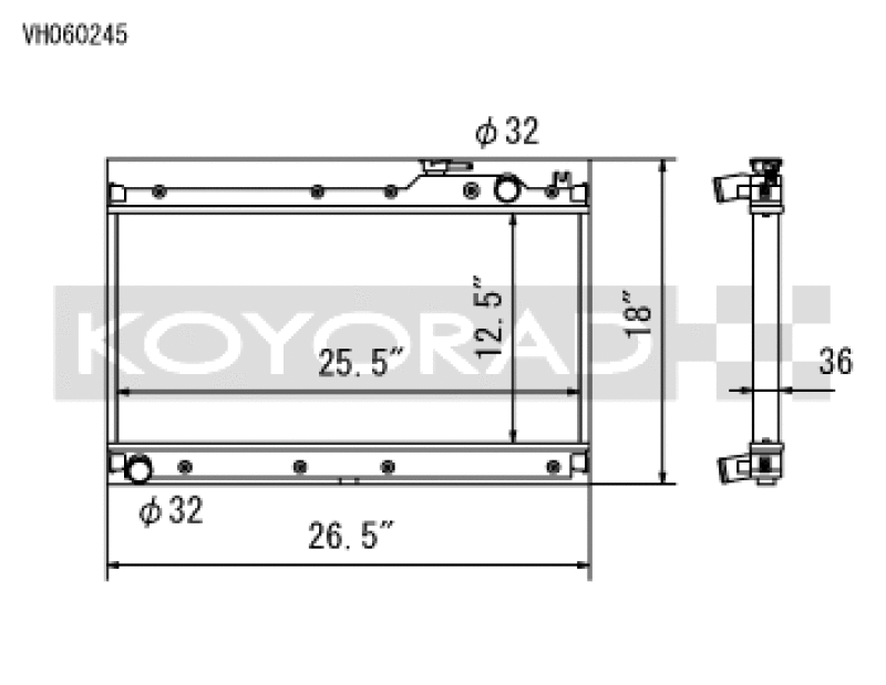 Koyo 89-97 Mazda MX-5 Miata 1.6/1.8L (MT) Radiator Koyo Radiators  AXOPROS