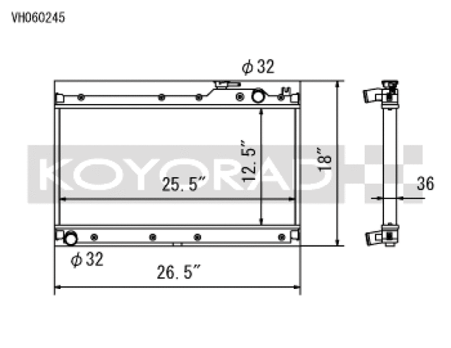 Koyo 89-97 Mazda MX-5 Miata 1.6/1.8L (MT) Radiator Koyo Radiators  AXOPROS