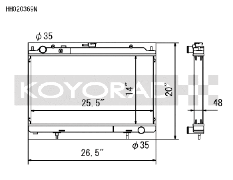 Koyo 95-02 Nissan Silvia S14/S15 2.0L Turbo Radiator Koyo Radiators  AXOPROS