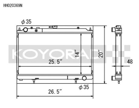 Koyo 95-02 Nissan Silvia S14/S15 2.0L Turbo Radiator Koyo Radiators  AXOPROS