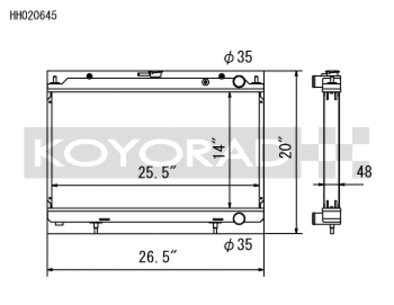 Koyo 95-98 Nissan 240SX S14 2.4L KA24DE (MT) Radiator Koyo Radiators  AXOPROS