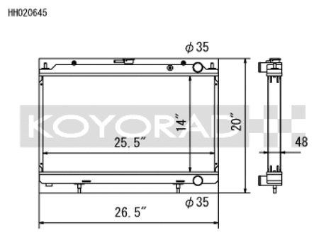 Koyo 95-98 Nissan 240SX S14 2.4L KA24DE (MT) Radiator Koyo Radiators  AXOPROS