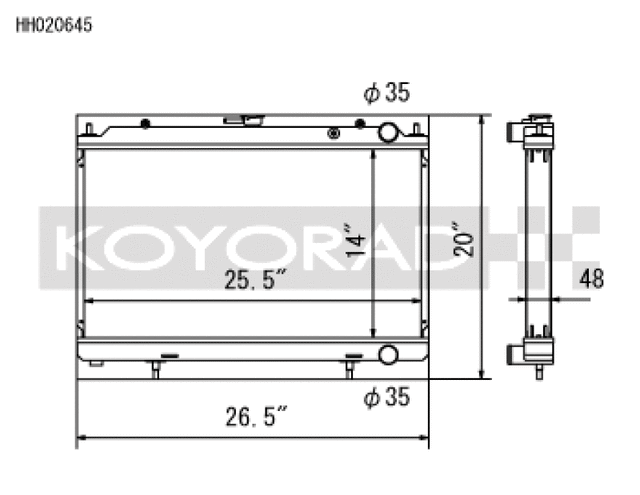 Koyo 95-98 Nissan 240SX S14 2.4L KA24DE (MT) Radiator Koyo Radiators  AXOPROS