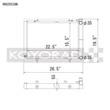 Koyo Nissan 240SX V8 Swap/KA24 Turbo Radiator Koyo Radiators  AXOPROS