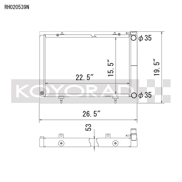 Koyo Nissan 240SX V8 Swap/KA24 Turbo Radiator Koyo Radiators  AXOPROS