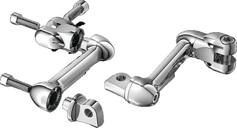 Kuryakyn 4in Adjustable Lockable Offsets With Male Mount Adapter Chrome Kuryakyn Footpegs  AXOPROS