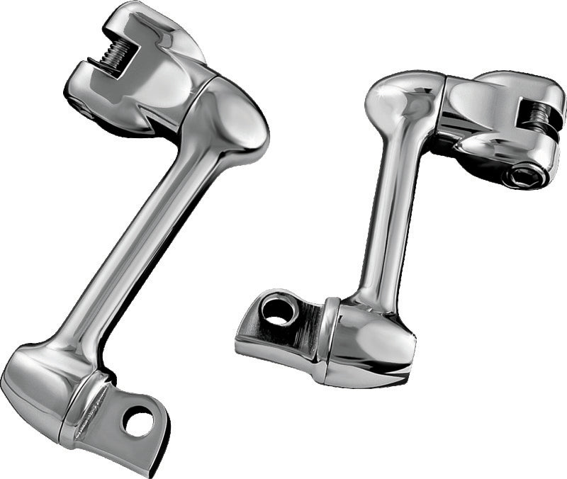 Kuryakyn 4in Adjustable Lockable Offsets With Male Mount Adapter Chrome Kuryakyn Footpegs  AXOPROS
