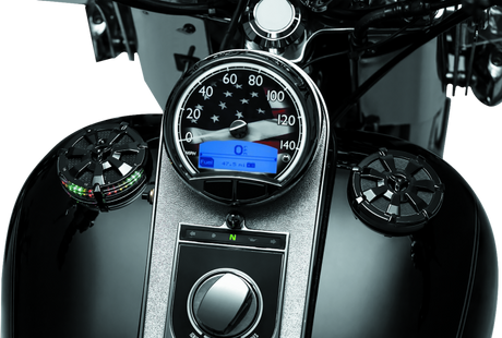 Kuryakyn Alley Cat Fuel & Battery Gauge Gloss Black Kuryakyn Gauges  AXOPROS