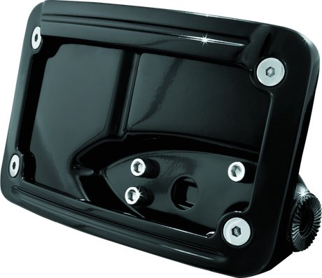 Kuryakyn Curved Horizontal Mount Side License Plate Holder Gloss Black Kuryakyn License Plate Relocation  AXOPROS