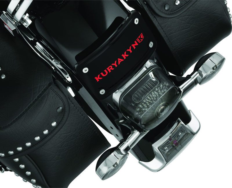 Kuryakyn Curved Laydown License Plate Frame Gloss Black Kuryakyn License Frame  AXOPROS