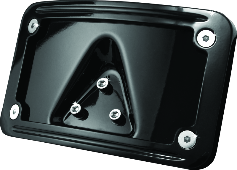 Kuryakyn Curved Laydown License Plate Frame Gloss Black Kuryakyn License Frame  AXOPROS