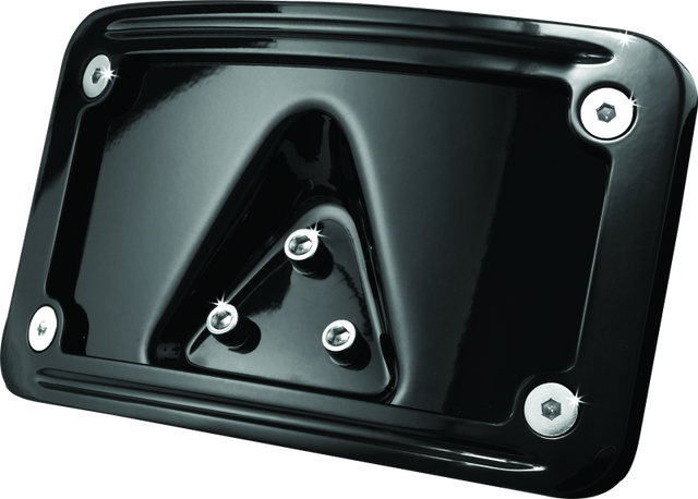 Kuryakyn Curved Laydown License Plate Frame Gloss Black Kuryakyn License Frame  AXOPROS