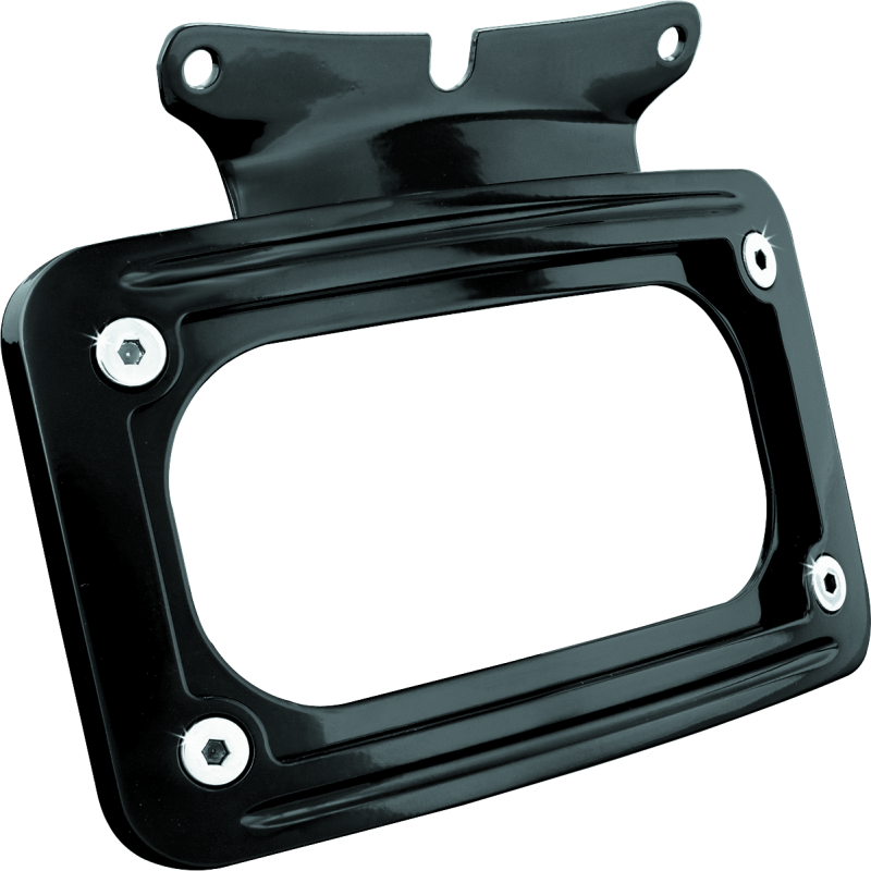 Kuryakyn Curved License Plate Mount Black Kuryakyn License Plate Relocation  AXOPROS