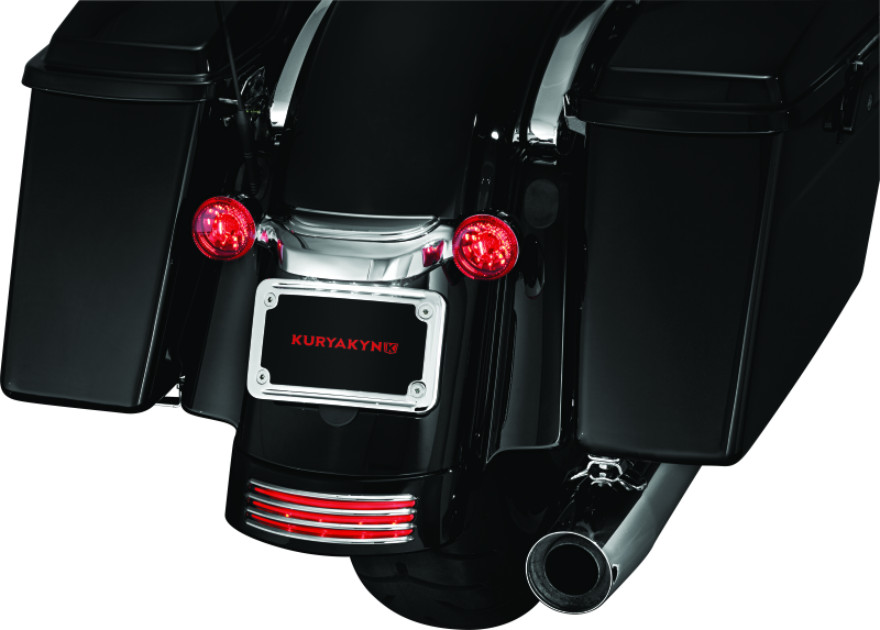 Kuryakyn Curved License Plate Mount Chrome Kuryakyn License Plate Relocation  AXOPROS