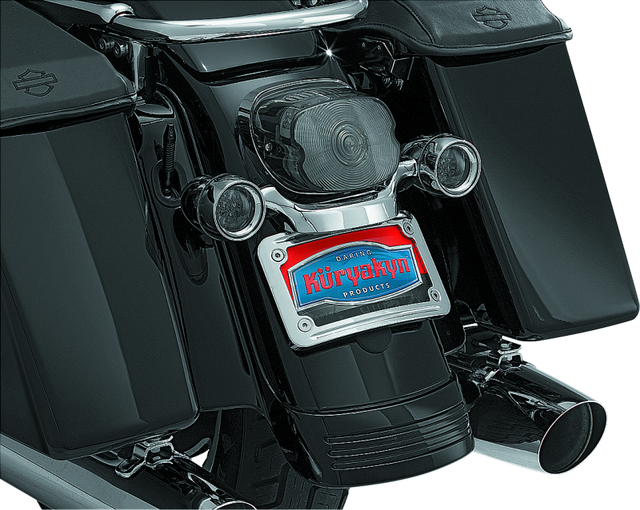 Kuryakyn Curved License Plate Mount Chrome Kuryakyn License Plate Relocation  AXOPROS