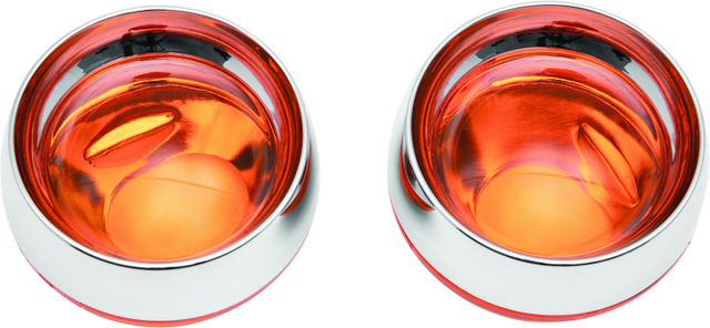 Kuryakyn Deep Dish Bezels With Amber Lenses Kuryakyn Light Accessories and Wiring  AXOPROS