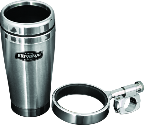 Kuryakyn Drink Holder With Stainless Steel Mug 1in Bar Clamp Chrome Kuryakyn Cup Holders  AXOPROS