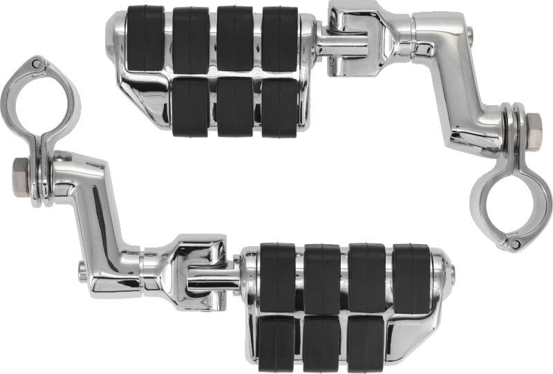 Kuryakyn Dually ISO Offset Highway Pegs With 1-1/4inch Clamp Chrome (Pair) Kuryakyn Footpegs  AXOPROS