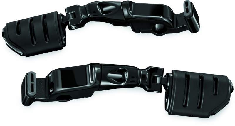 Kuryakyn Ergo II Trident Dually ISO Pegs With Long Arms Gloss Black Kuryakyn Footpegs  AXOPROS