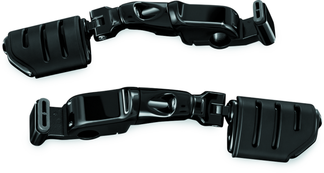 Kuryakyn Ergo II Trident Dually ISO Pegs With Long Arms Gloss Black Kuryakyn Footpegs  AXOPROS