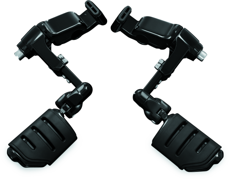 Kuryakyn Ergo III Adjustable Mount With Trident Dually ISO Pegs Gloss Black Kuryakyn Footpegs  AXOPROS