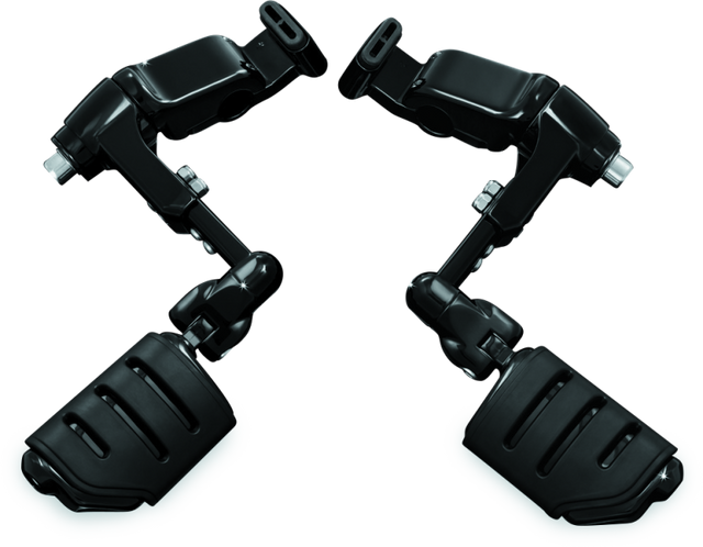 Kuryakyn Ergo III Adjustable Mount With Trident Dually ISO Pegs Gloss Black Kuryakyn Footpegs  AXOPROS