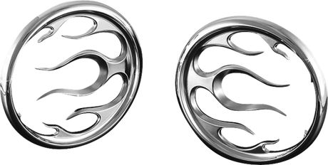 Kuryakyn Flame Speaker Grills Chrome Kuryakyn Exterior Trim  AXOPROS
