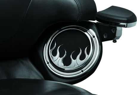Kuryakyn Flame Speaker Grills For 14-Up Touring Models Chrome Kuryakyn Exterior Trim  AXOPROS