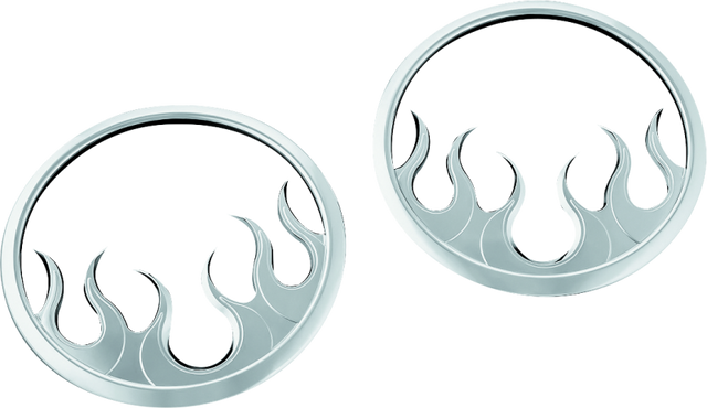 Kuryakyn Flame Speaker Grills For 14-Up Touring Models Chrome Kuryakyn Exterior Trim  AXOPROS