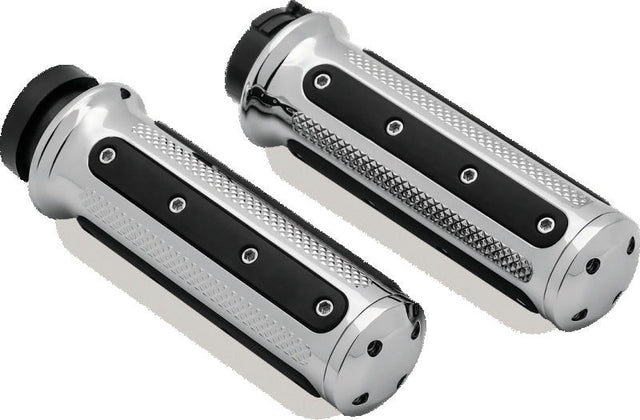 Kuryakyn Heavy Industry Grips Dual Cable Chrome Kuryakyn Grips  AXOPROS