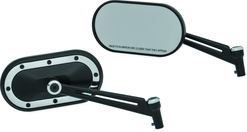 Kuryakyn Heavy Industry Mirrors Satin Black & Chrome Kuryakyn Rear View Mirrors  AXOPROS