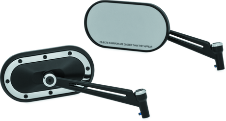 Kuryakyn Heavy Industry Mirrors Satin Black & Chrome Kuryakyn Rear View Mirrors  AXOPROS