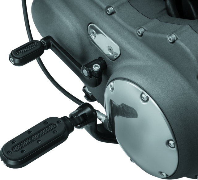 Kuryakyn Heavy Industry Pegs With Adapters Satin Black Kuryakyn Footpegs  AXOPROS